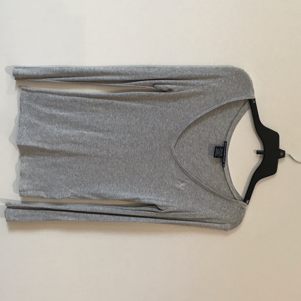Ralph Lauren Heather Gray V-Neck Top